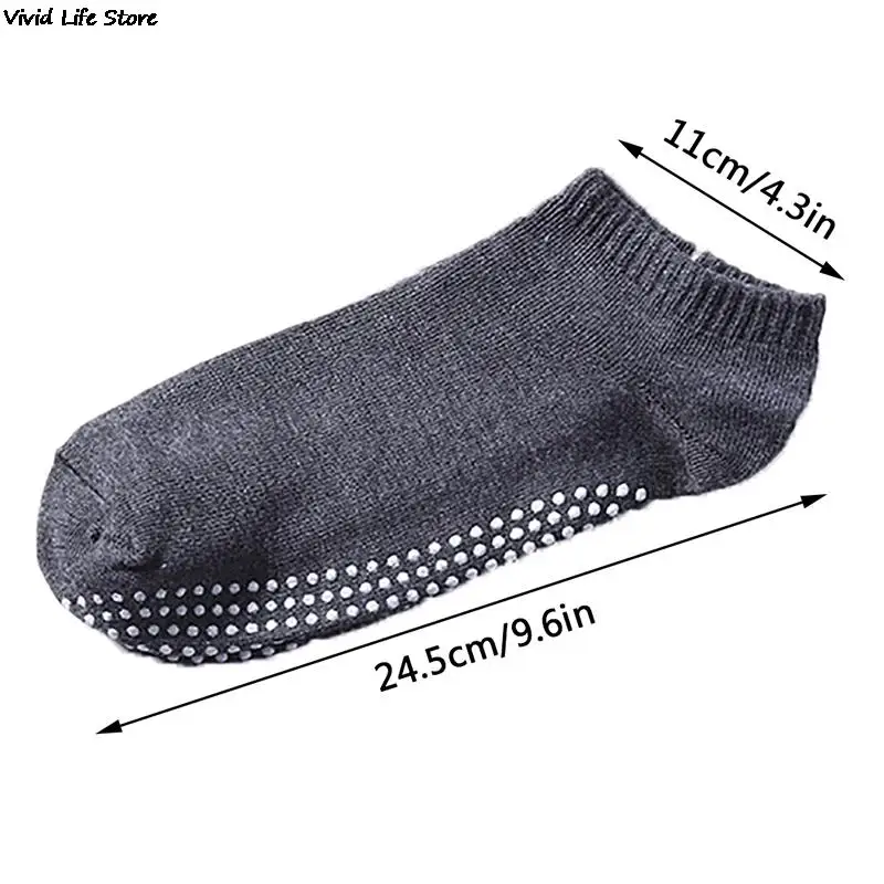 1 Pair/Lot Men's Cotton Non-slip Yoga Socks with Grips Breathable Anti Skid Floor Socks for Pilates Gym Fitness Barre images - 6