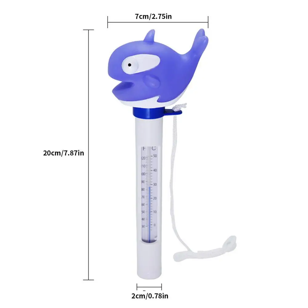 

Floating Pool Thermometer Baby Bathtub Thermometer Cartoon Animals Bath Toy Shatter Resistant Meter With String