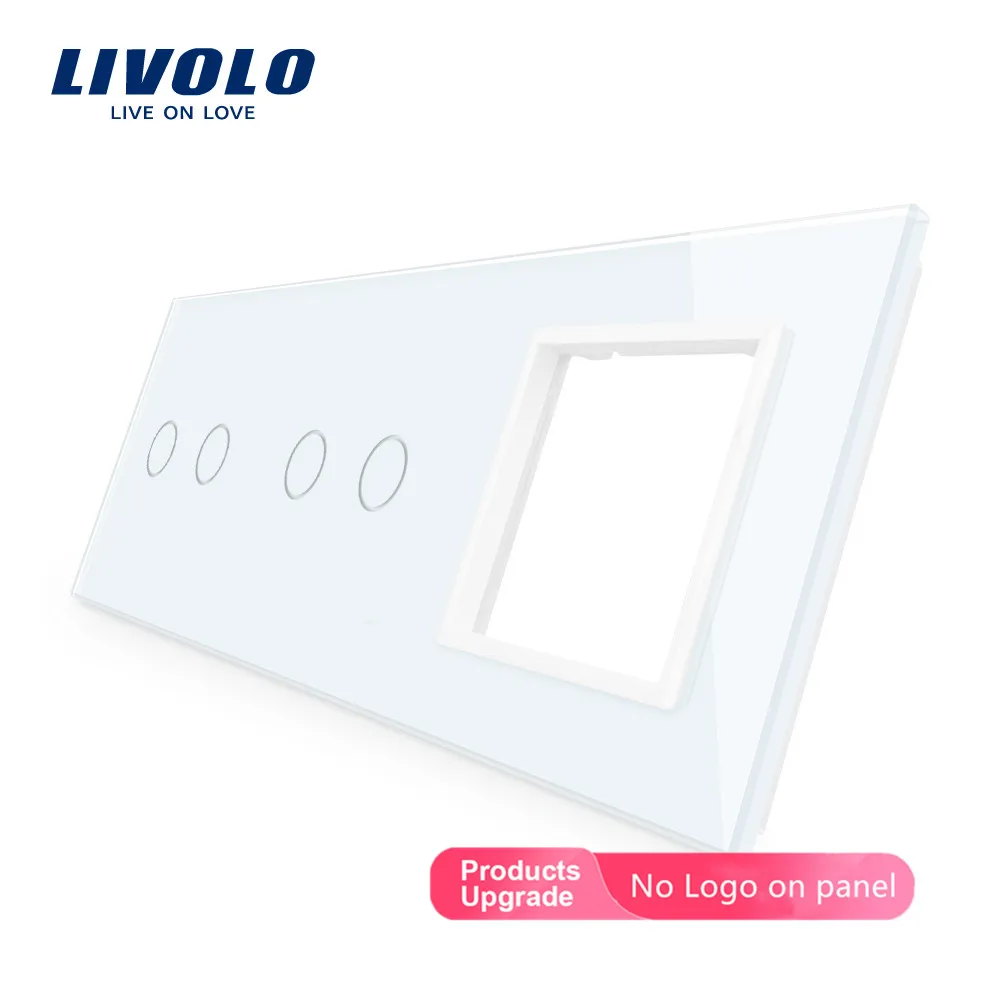 C2-C2-SR-No logo Livolo DIY роскошное жемчужное Хрустальное стекло, стандарт ЕС, тройная стеклянная панель, 4 цвета, стеклянная панель, сделай сам, отметьте цвет, который вы хотите, без логотипа - Цвет: C2-C2-SR-No logo