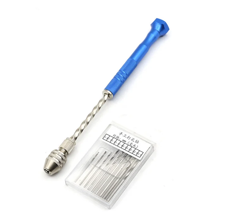 Обновленная полуавтоматическая мини ручная дрель с 10 шт спиральными сверлами