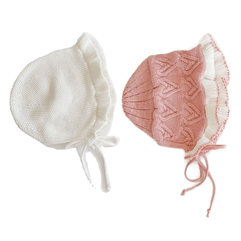 

Princess Baby Hat Laciness Knit Hat Baby Bonnet Enfant Cap Girls Beanie Cap XX9F