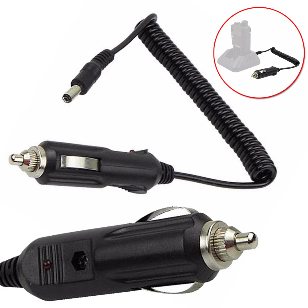 

2022 Newest Universal Car Charger For BaoFeng Walkie BF-UV5R UV-5R TG-UV2 TH-UVF1 Two Way Radio Car Charger Cable(Black)