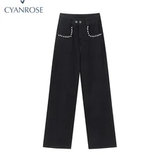 2021 Women Jeans Loose Casual Vintage High Street Wide Leg Pants Female Harajuku Fashion BF Style Ov