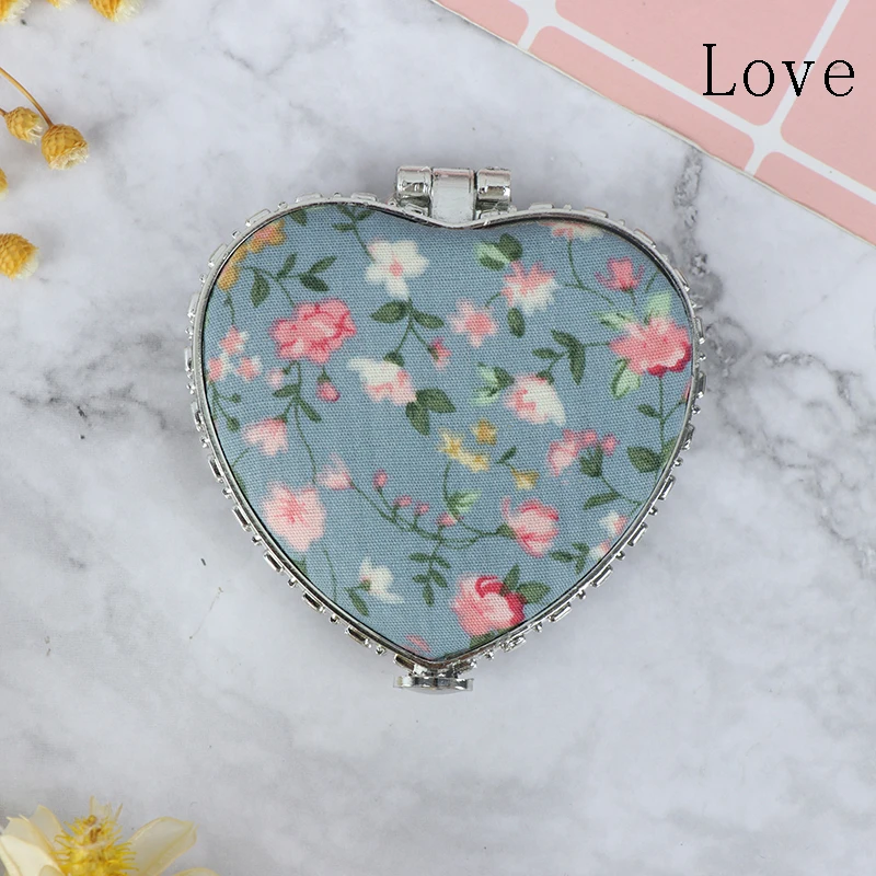 Компактное Карманное мини-косметическое зеркало с цветочным рисунком 1 шт.