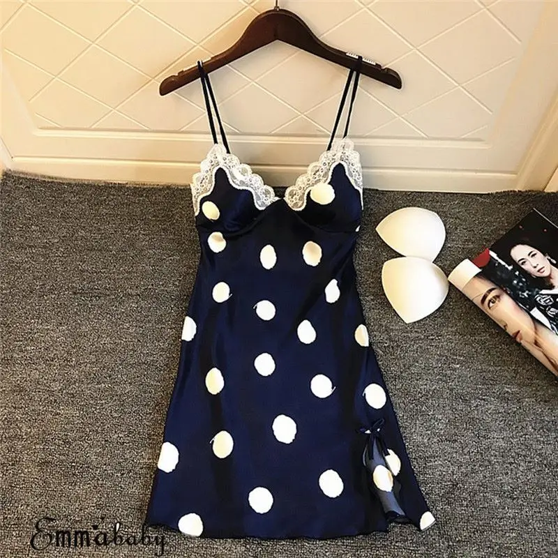 Женское атласное нижнее белье кружевная ночная рубашка сорочка одежда для сна |