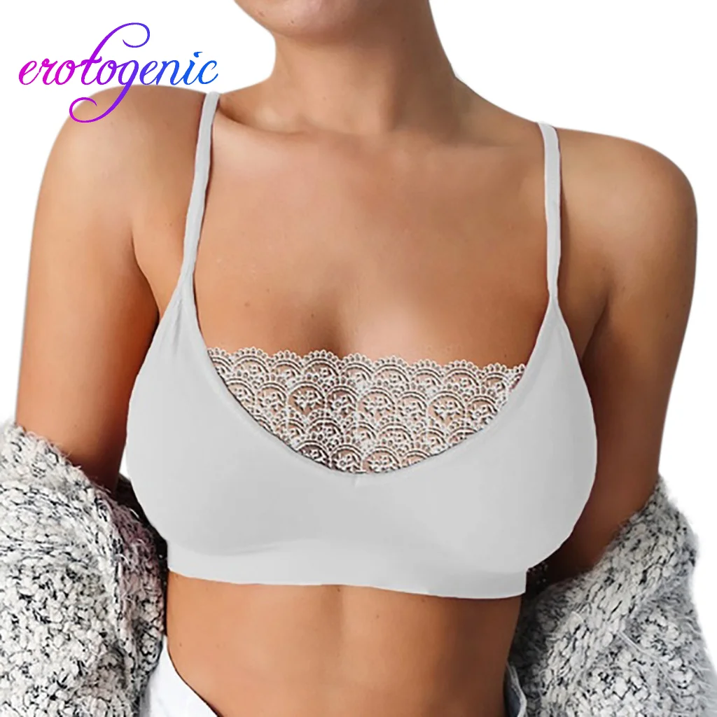 Hot Lingerie Arnes Hombre Sheer Crop Top Sexy Women Elastic Cage Bra Lace Camisole Tank Tops Bustier женское белье |