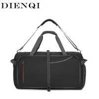 dienqi 105l high capacity men duffle bag waterproof folding packing luggage male travel tote shoulder belt sports portable pack