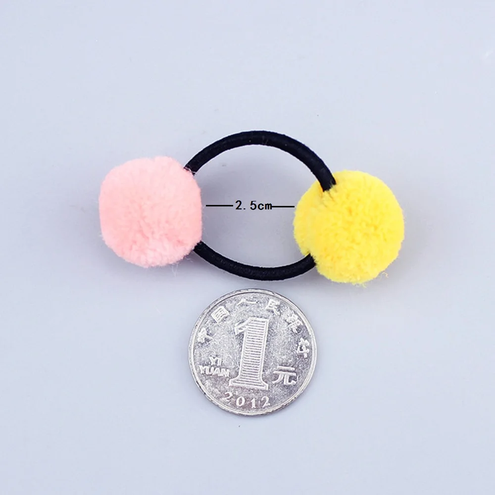 1pc09 4 шт./2 шт./1 шт., Детские аксессуары для волос, головные уборы, мини-шарики, резиновые ободки для девочек, детские одноцветные резинки с помпоном, эластичная повязка для волос - Цвет: 1pc09
