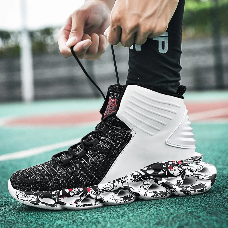 

Men Basketball Shoes Zapatillas High Top Breathable Men Ankle Boots Wear Resistant Non-slip Training Sneakers Athletic Shoes