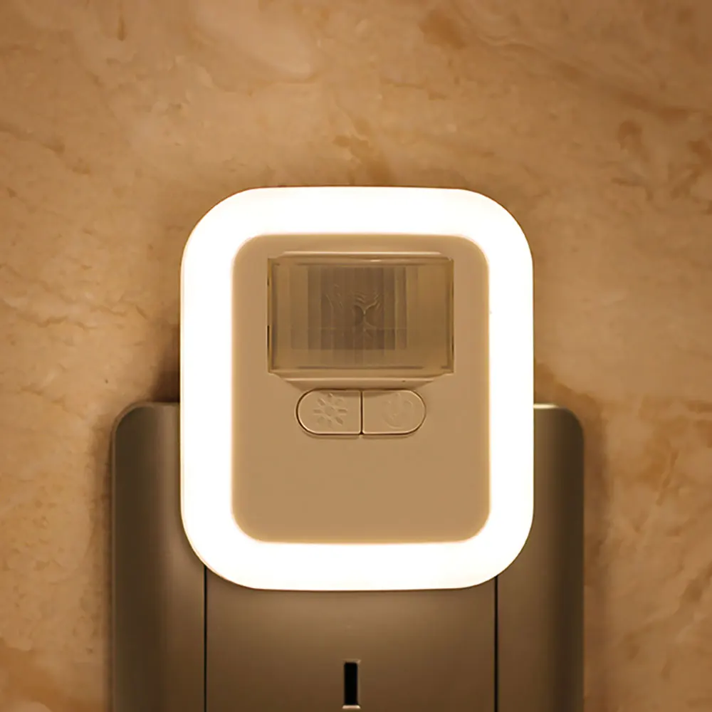 LED plug-in motion sensor automatic wall-mounted night light dimmable bathroom light Drop shipping