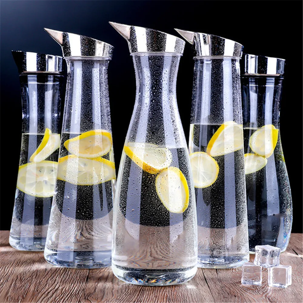 Прозрачная бутылка для воды сока пищевой пластиковый кувшин льда чая с крышкой