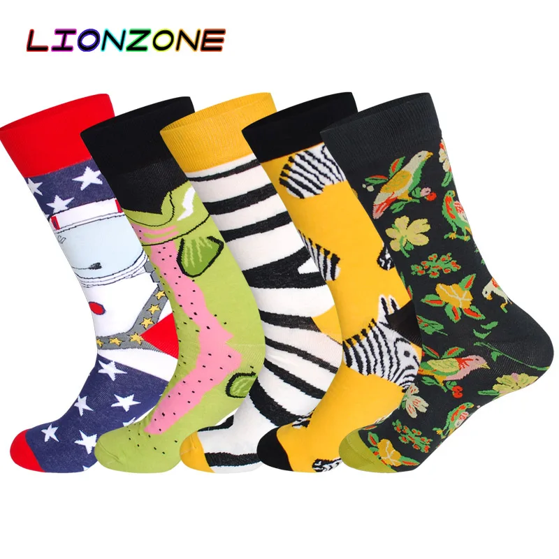 LIONZONE 1 пара хлопковые мужские носки высокого качества Брендовые осенние