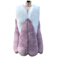 2021 autumn winter fur vest coats for women fox warm jacket female loose vintage cardigan sleeveless outerwear coat