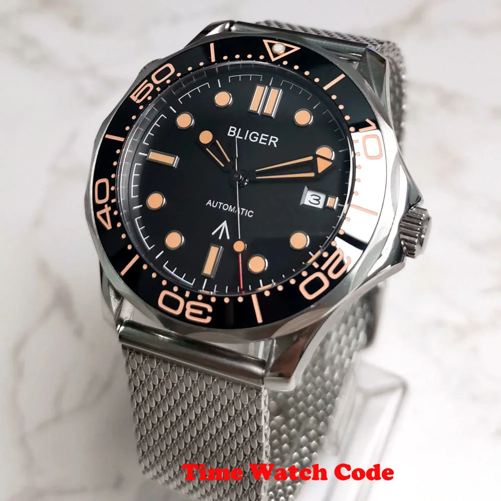 NH35A Miyota8215 PT5000 41 мм автоматические механические мужские часы Дата черный/синий