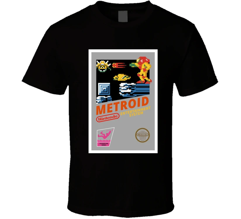 Новинка Мужская футболка Metroid Nes Cover размер одежды S 2Xl популярная без ярлыка| |