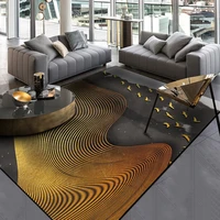 fashion abstract atmosphere dark gray gold line bedroom living room non slip bedside carpet matcustom size