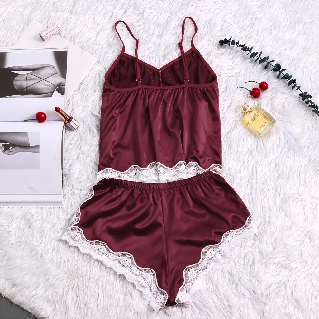 

pajamas set home suit Women nightgown Underwear Corset High Elastic silk pajamas Top Underwear sleepwear gecelik camisola