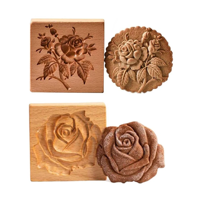 

Creativity Cookie Mould Portable Household Wooden Biscuit Mould Wooden Cookie Mold Kitchen Baking Tools Kitchen Supplies