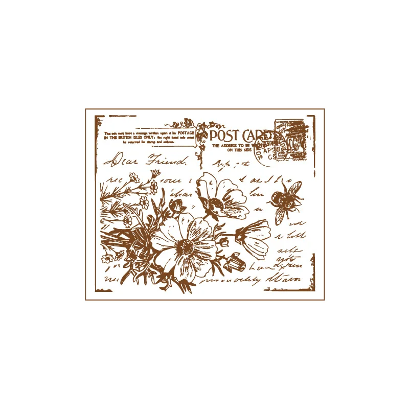 

Vintage Wooden Rubber Stamps Set Decorative Rubber Seal Stamp Classic Art Series Stamps for DIY Craft Diary and Craft Scrapbook