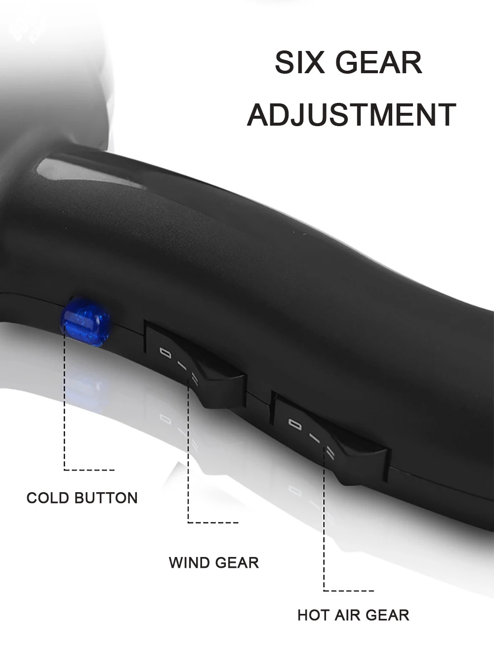 

Blow Dryer with Diffuser Ionic Hair Dryer Extended lifespan AC Motor 2 Speed and 3 Heat Settings Cool Shut Button Fast Drying EU