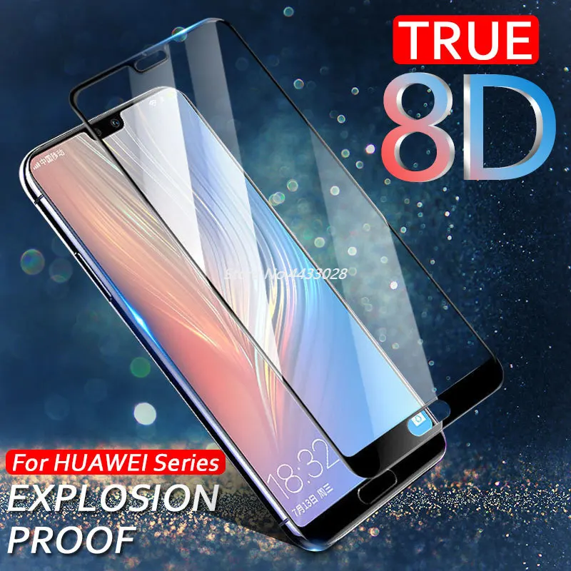 8D полное покрытие закаленное стекло для Huawei P20 Lite Pro P10 P9 Plus Защита экрана Nova 3E