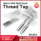 Набор резьбовых кранов DORESUPP, 2 шт., спиральные дюймовые сверла M3 M4 M5 M6 M7 M8 M9 M10 M12, промышленные метрические сверла из быстрорежущей стали