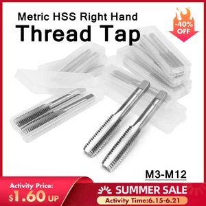 Набор резьбовых кранов DORESUPP, 2 шт., спиральные дюймовые сверла M3 M4 M5 M6 M7 M8 M9 M10 M12, промышленные метрические сверла из быстрорежущей стали