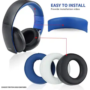 Сменные амбушюры для SONY PS3 PS4 Gold Wireless Stereo Headset CECHYA-0083(L + R)- Jet Black старая модель