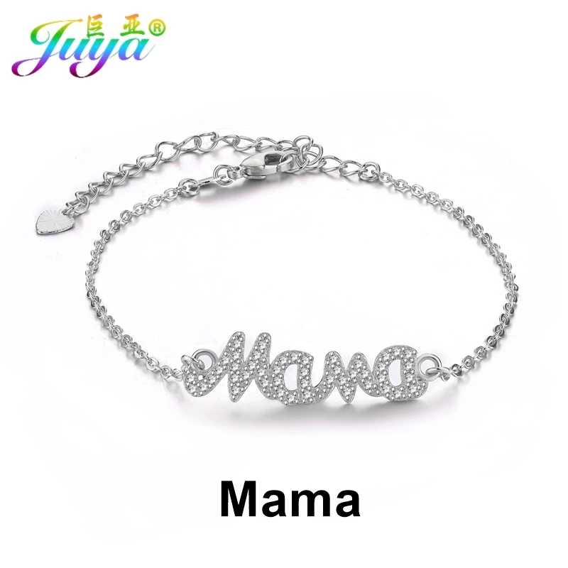 White Gold Juya браслет на заказ золото/серебро/Корона из розового золота мальчик девочка мама браслеты для мамы и дочки Регулируемый слайдер цепи браслеты - Окраска металла: White Gold