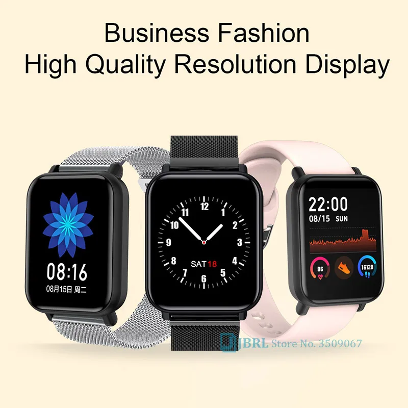 Full Touch Square SmartWatch Women Men Sport Watch IP68 Waterproof Blood Pressure Stainless Steel Business Smart watch Clock | Электроника