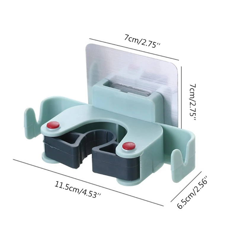 

AXYE 4Pcs Broom Holder Wall Mounted Hook Self Adhesive Mop Holder Organizer Gripper