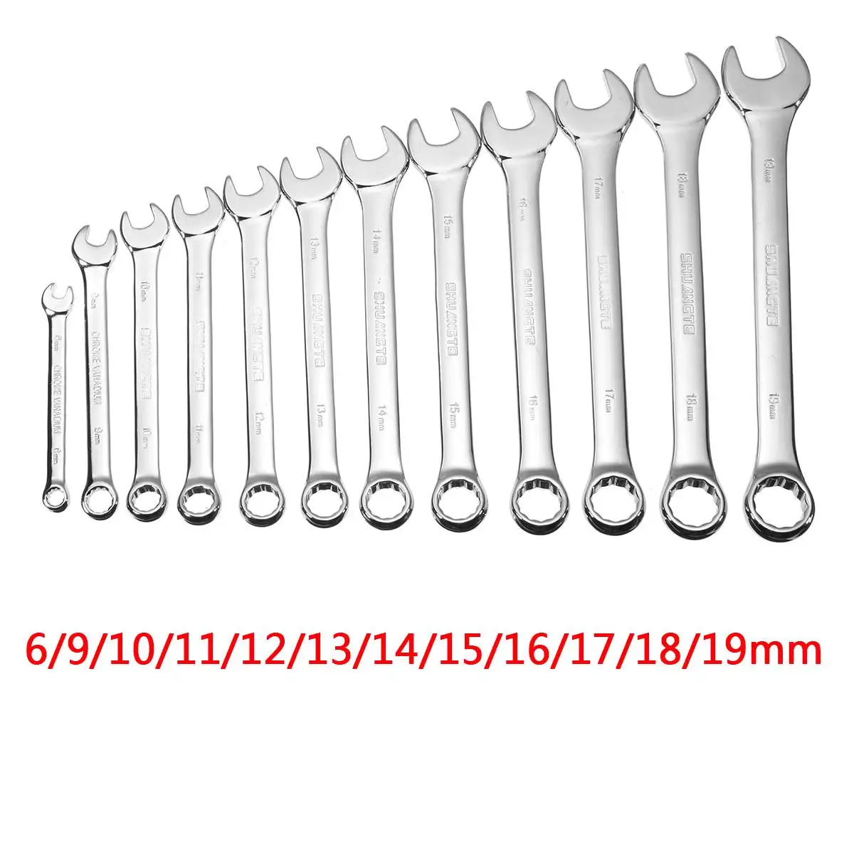 

6,7,8,10,12,13,14,17,19mm Ratchet Wrench Spanners Set Bike Hand Tools For Car Auto Repair Kit Set Wrench Chrome Vanadium