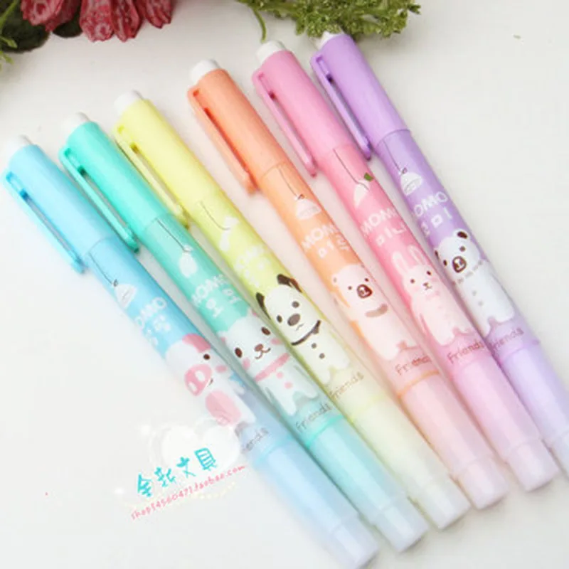 Новый мультяшный милый маркер двусторонний офисные школьные принадлежности 6