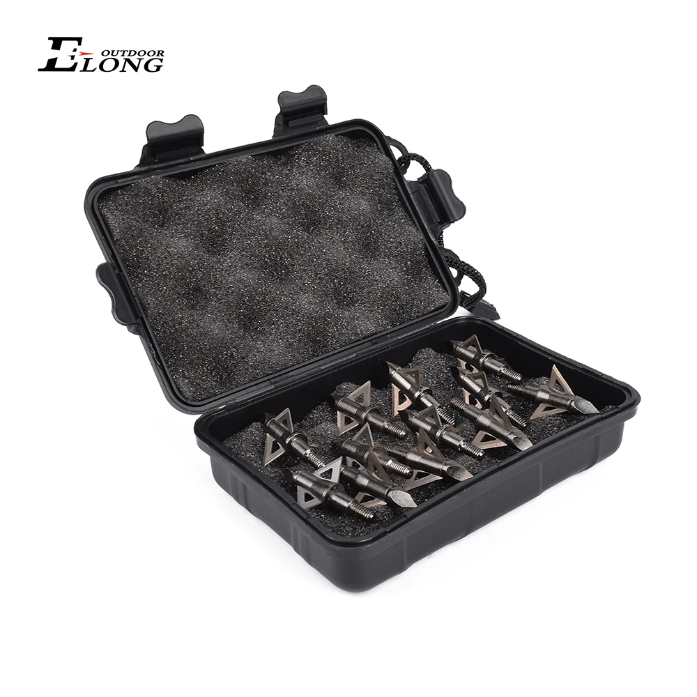 12 наконечников для охоты 3 лезвия + 1 чехол защитная коробка лук стрельбы из лука