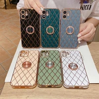 luxury electroplate cd ring holder case for iphone 13 pro max 13 pro 12 11 soft diamond tpu protection cover for 7 8 plus x xr