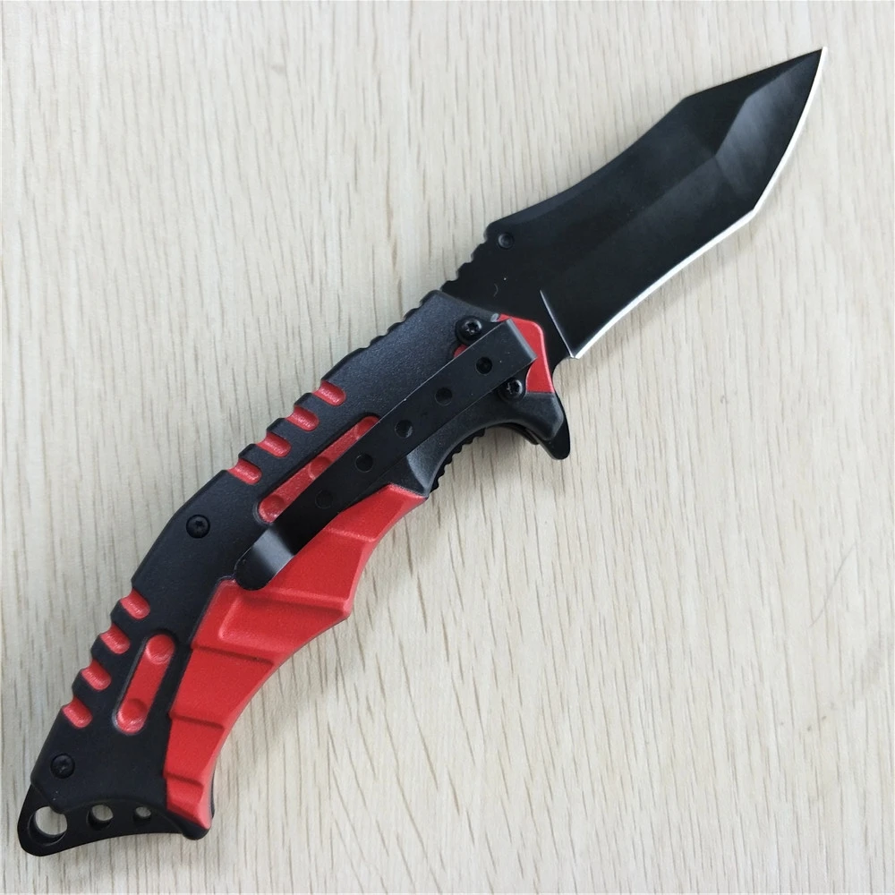 Тактический 55HRC Твердость 3CR13MOV лезвие стальной лист + пластиковые ручки складные