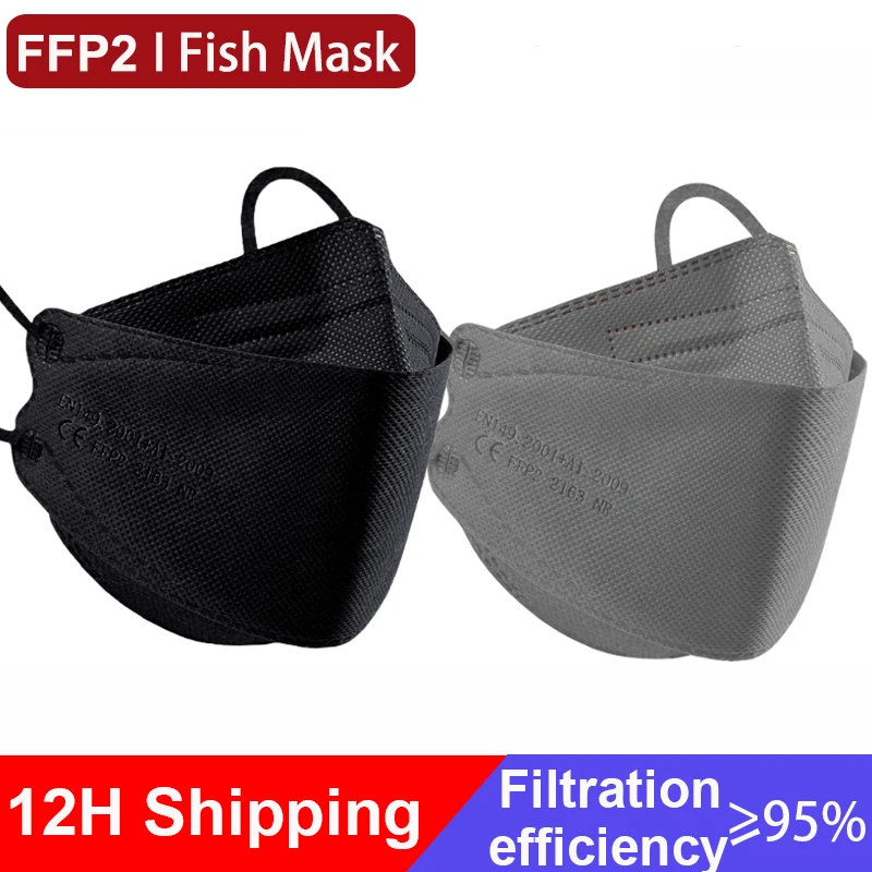 

FFP2 Mascarillas Kn95 Masques Black Respiratory Mask FPP2 Certificado CE Disposable Mouths Face Mask FFP2 Certified europe FFP2