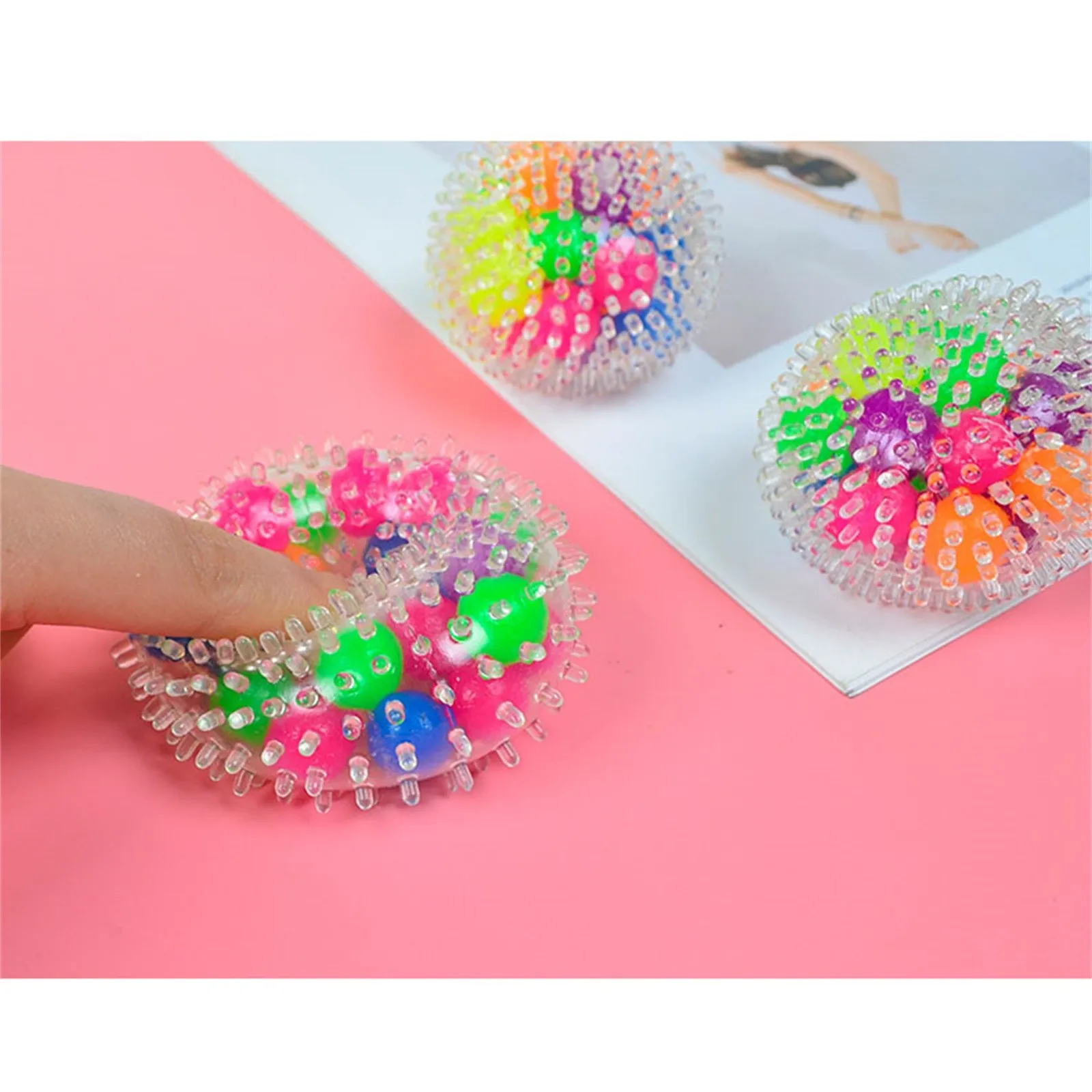 

Color Creative Funny Top Spongy Rainbow Ball Toy Squeezable Pressure Toy 30ml Funny Office No-stress Reliver Stress Sensory #10