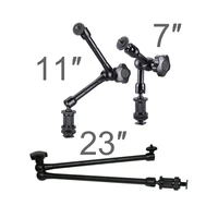 71123inch metal articulating friction magic arm crab clamp with hot shoe mount for led light dslr rig lcd monitor flash