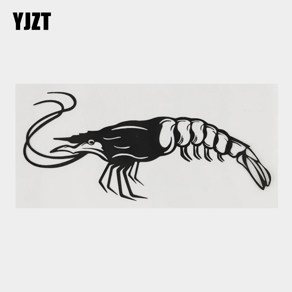 

YJZT 15.8CM×7.3CM Personality Marine Animal Shrimp Decal Car Sticker Vinyl 18A-0102