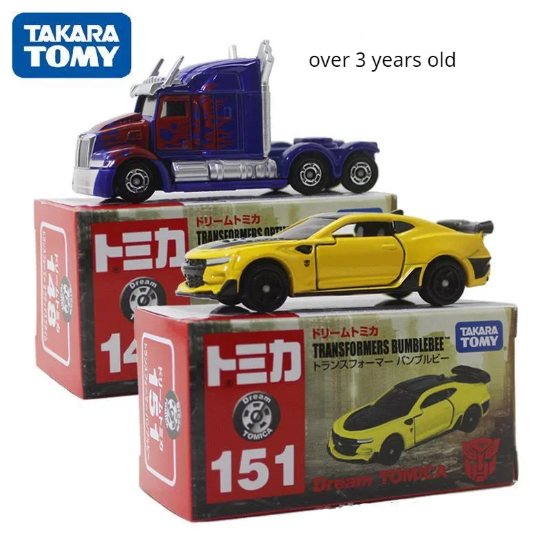 

8cm Latest Takara Tomy Dream Tomica No.151 CHEVROLET CAMARO Bumblebee NO.148 Optimus Prime Vehicle Diecast Metal Model Car Toys