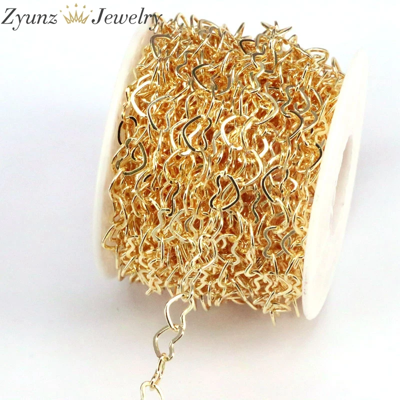 Цепочка для бижутерии сделай сам полая цепочка золотого цвета поделок 10 метров