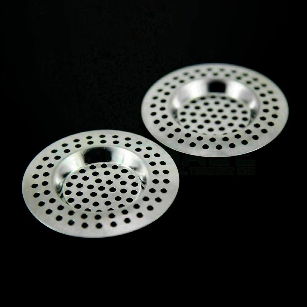 

2x STAINLESS STEEL SINK STRAINER BATH PLUG HOLE DRAINER BASIN HAIR TRAP COVER UK Strainer Kitchen Bath Hair Catcher Trap Drain