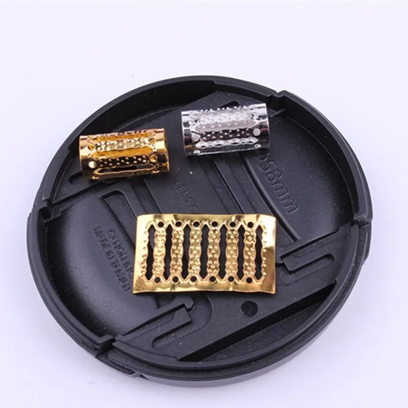 10/20 Pcs/Lot Mix Silver Golden Plated Hair Braid Dread Dreadlock Beads Adjustable Cuff Clip 8mm Clip Metal Tube Lock