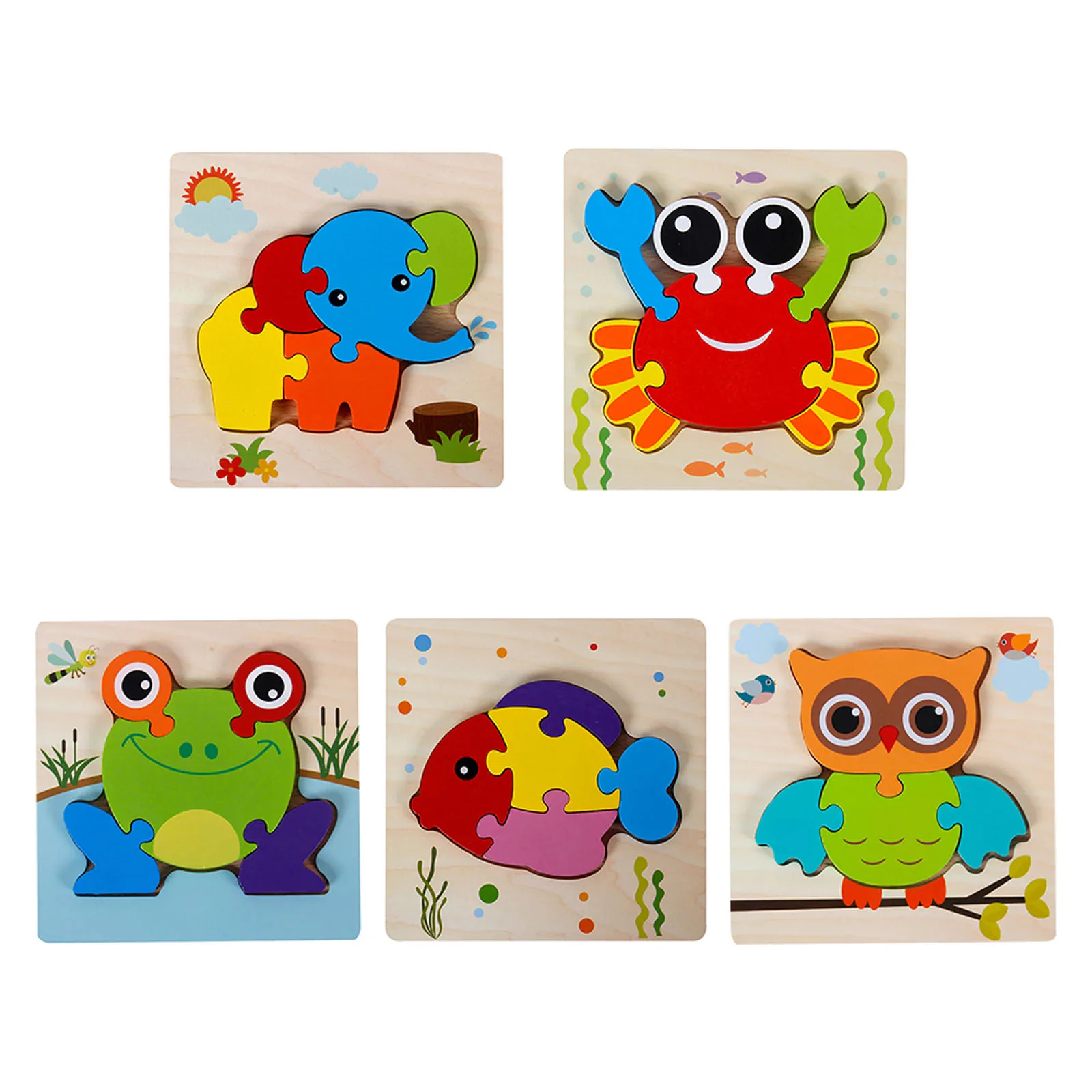 

Деревянная 3D головоломка Монтессори, детские развивающие игрушки, Мультяшные развивающие Пазлы для детей, деревянные пазлы
