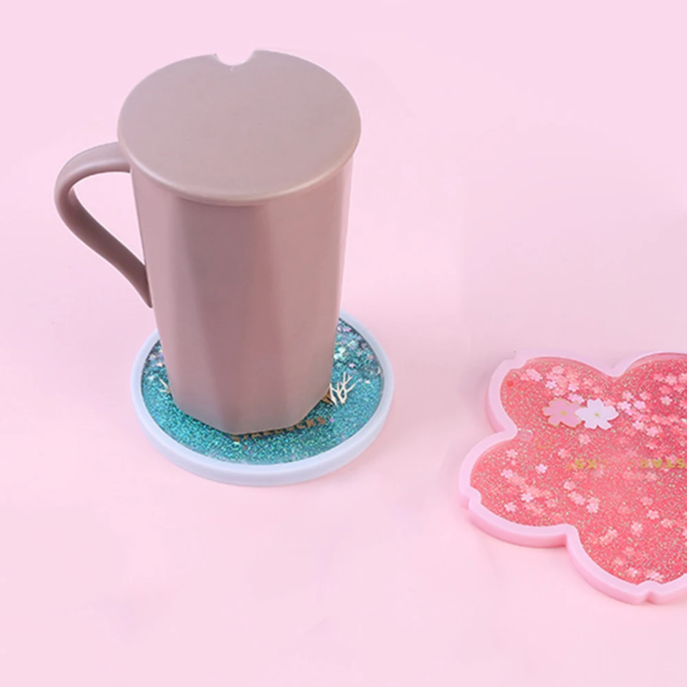 PVC Silicone Coaster Sakura Ocean Coasters Table Cup Mat Non-Slip Coffee Drink Placemat Hot Insulation Pad | Дом и сад