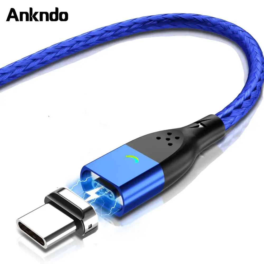 Магнитный зарядный кабель Ankndo USB Type-C мобильный телефон для быстрой зарядки - Фото №1