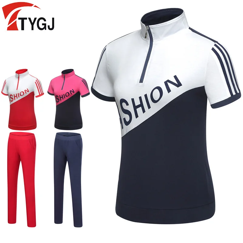 Женская спортивная одежда комплект брюк для гольфа тренажерного зала футболка