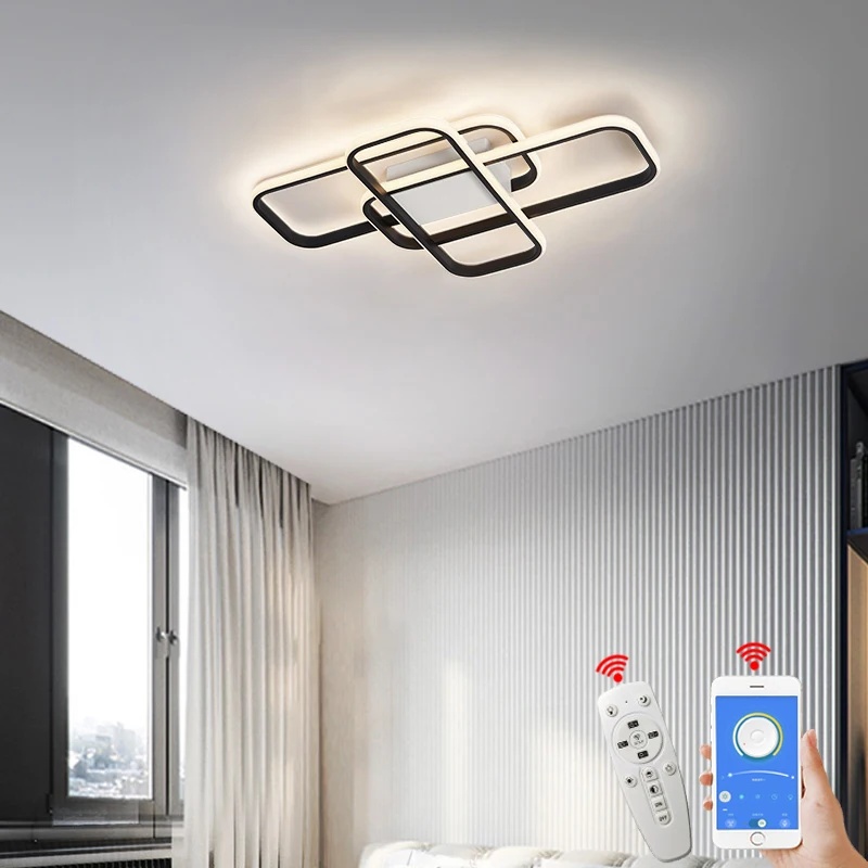$56.00 Modern Led Ceiling Lights Lamp For Living Room Bedroom Study Room Indoor AC85-265V Black or Gold Color Ceiling Lamp Lighting