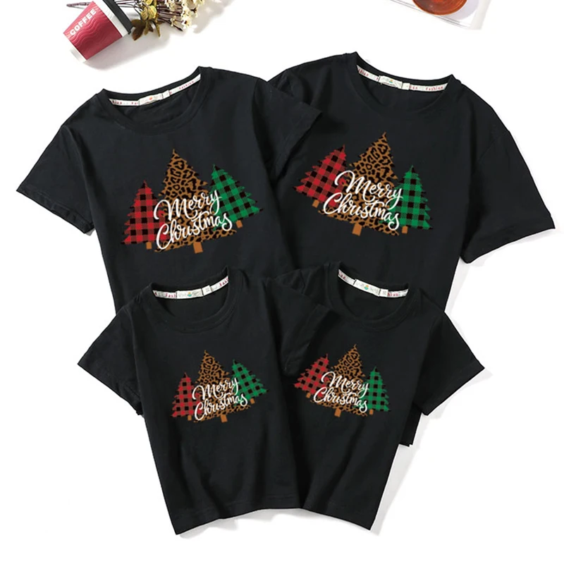 Christmas Family T-shirt Women Men Baby Look Father Mother Son Daughter Clothes Matching Outfits | Мать и ребенок